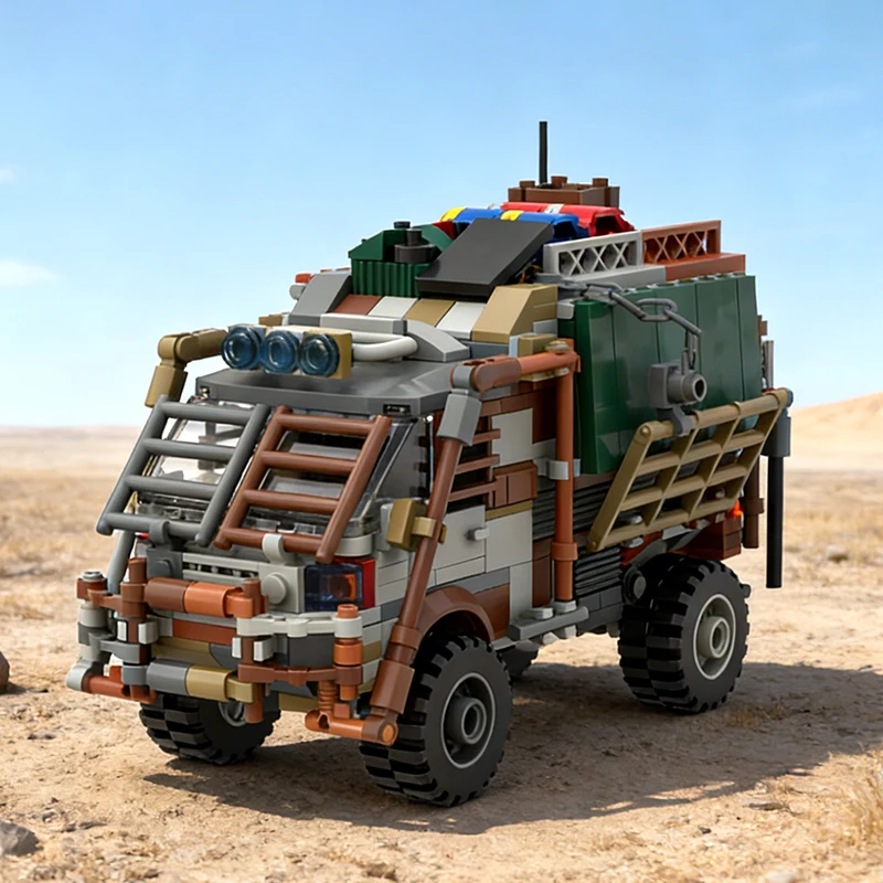 NEW 399Parts Post Apocalypse Merchant Cart Vehicle Model DIY Assembly Brick Building Blocks Toy Gift Collection Creative Display