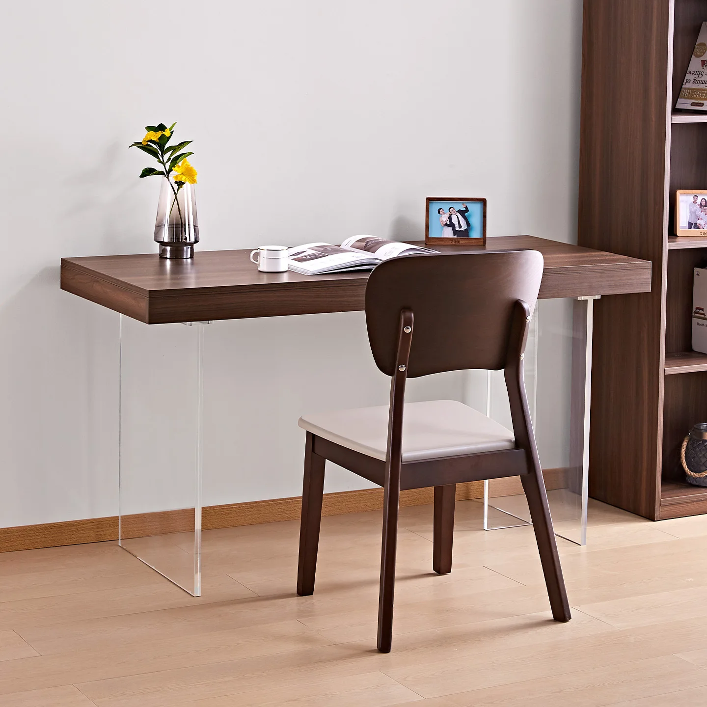 Solid wood hidden compartment mezzanine desk household adult desk modern simplicity