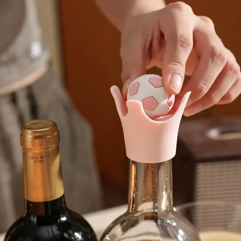 Silicone Soccer Wine Bottle Stopper Dust-Proof Flexible Wine Freshness-preserving Stopper Durable Leak-Proof Wine Dust Plug Bar