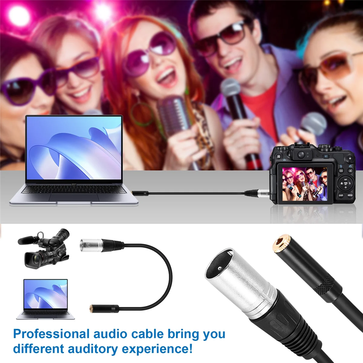 SWXF 0. ワイヤー 3 ピン Xlr オス - 3.5mm メス オーディオ コネクタ ステレオ マイク アダプター