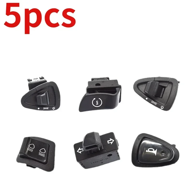 For 5pcs Motorcycle  Headlights Speaker Distance Light Dimmer Turn Signal Switch Button Electric for GY6 Tricycle for ATV