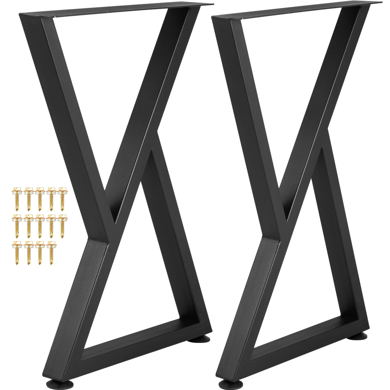 

SucceBuy 2PCS Metal Table Legs 28X18" Z-Shape Desk Legs Dining Table Legs Wrought Iron For Dining Table Coffee Table Home DIY