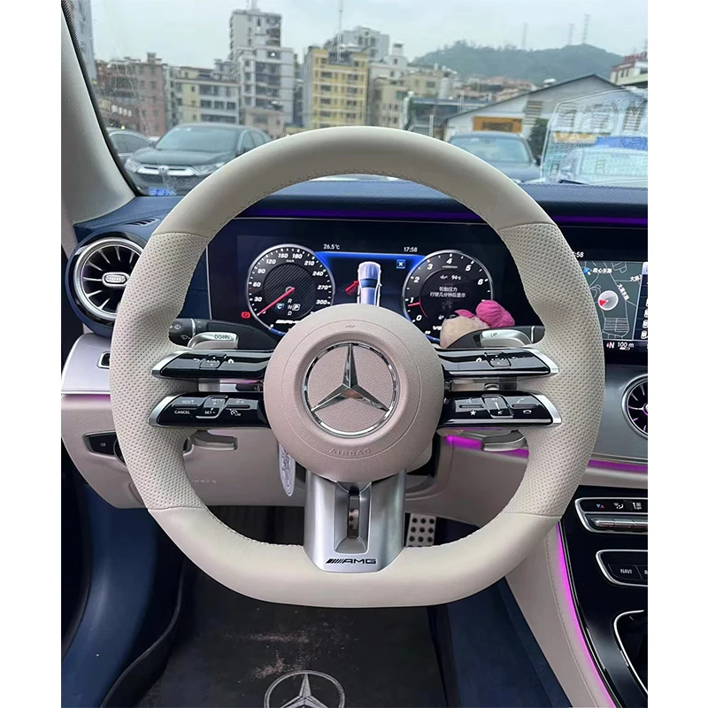 

Заводской автомобильный руль для Mercedes Benz C-seriesW204 W205 W167 W213 W222 W207 W212 Руль из кожаного волокна