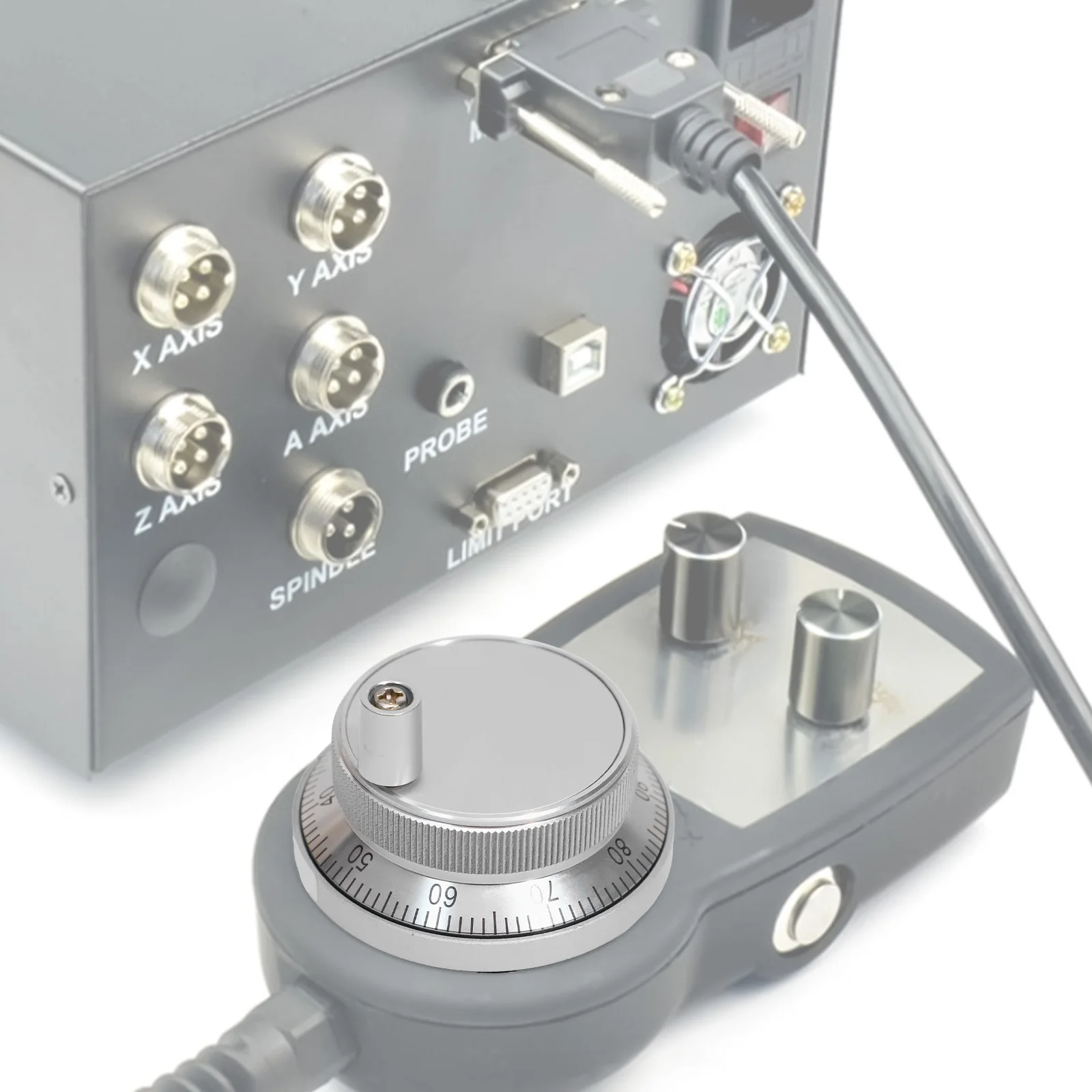 4 Pins Connector CNC Pulser Handwheel CNC Operation 100 Stop Positions Flexible Operation Metal Gear Design For CNC