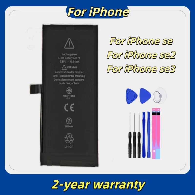 

100% new lithium battery suitable For iPhone SE/SE2/SE3 1801mAh-2200mAhbattery replacement with tools included