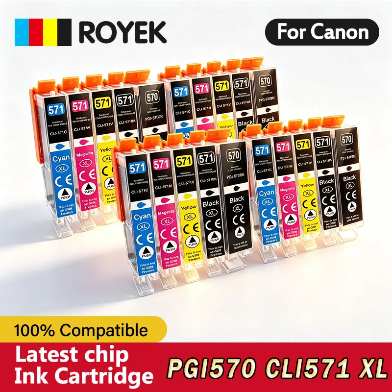 PGI 570 CLI 571 XL Compatible Ink Cartridge For Canon PIXMA MG5750 MG5751 MG6851 MG6852 TS6050 TS5050 T5051 Printer