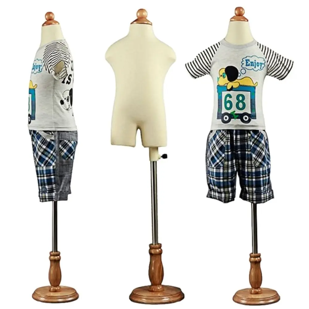 Full Child Sewing Cloth Mannequin, Fabric Body Costumes Model, Soft Display Dress, Round Base Can Adjustable, M00043, 3-4 Year