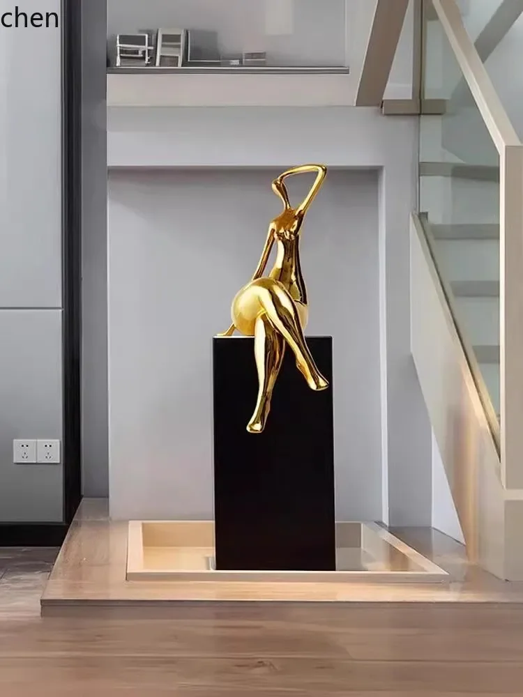 Y16- Modern Simple Light Luxury High Sense Figure Sculpture Office Walkway Floor Artwork Entrance Bar Decoration