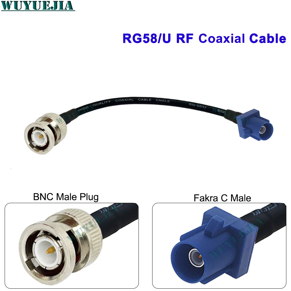 BNC Female to Fakra Z Male RG58/U 50 Ohm Low Loss Braided Shield RF Coaxial Cable Stable Signal Transmission For Car Auto Radio