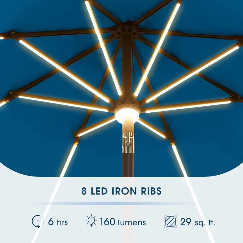 Guarda-chuva do pátio com luzes