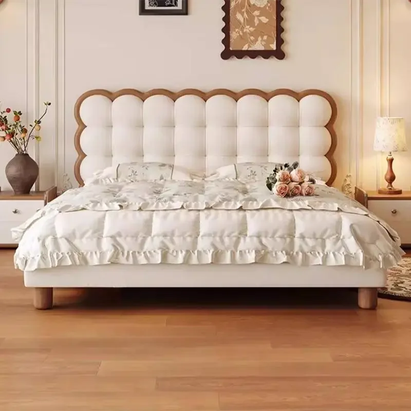 Unique European Wood Bed Platform Drawers Elegant Modern Bedroom Headboards Beds Frame Lit Pliable Cama Box Casal Home Furniture