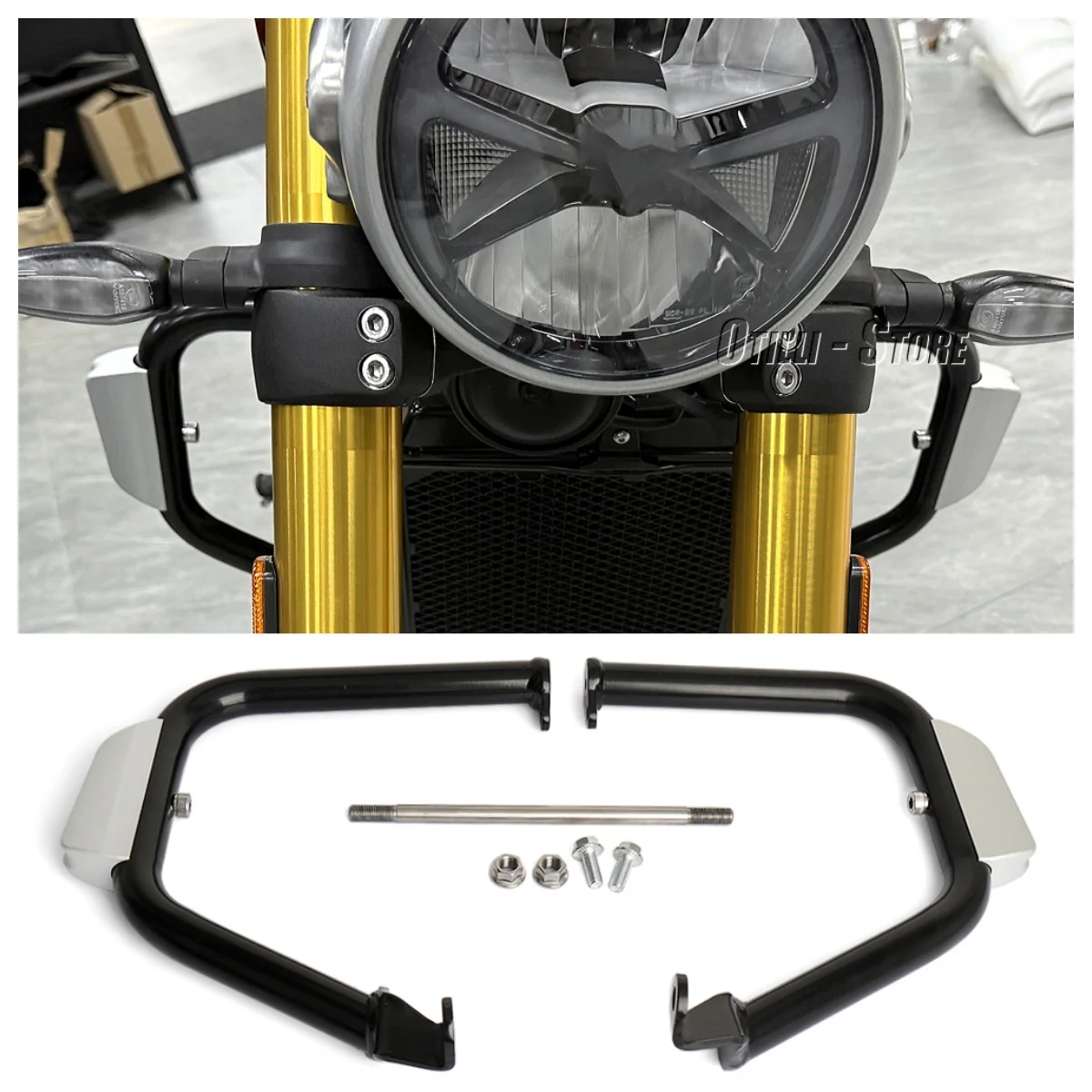 

Motorcycle CNC Aluminum Bumper Crash Bar Anti-fall Frame Engine Guard For Speed 400 Scrambler 400X 2024 2025 Falling Protection