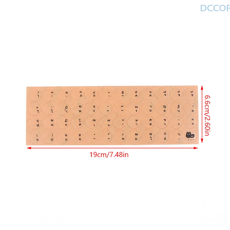 Ronde Transparante Sticker Pc Desktop Toetsenbord Matte Sticker Thai Full Keyboard Waterdichte Toetsenbord Beschermer Stickers