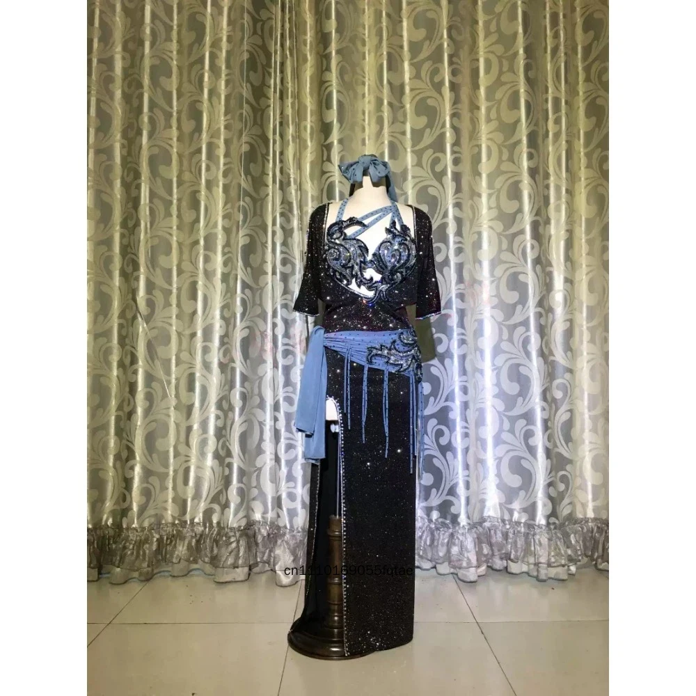 Custom Belly Dance Costume Balady Folk Robe Oriental Dance Outfit Stage Performance Competition Dance Wear