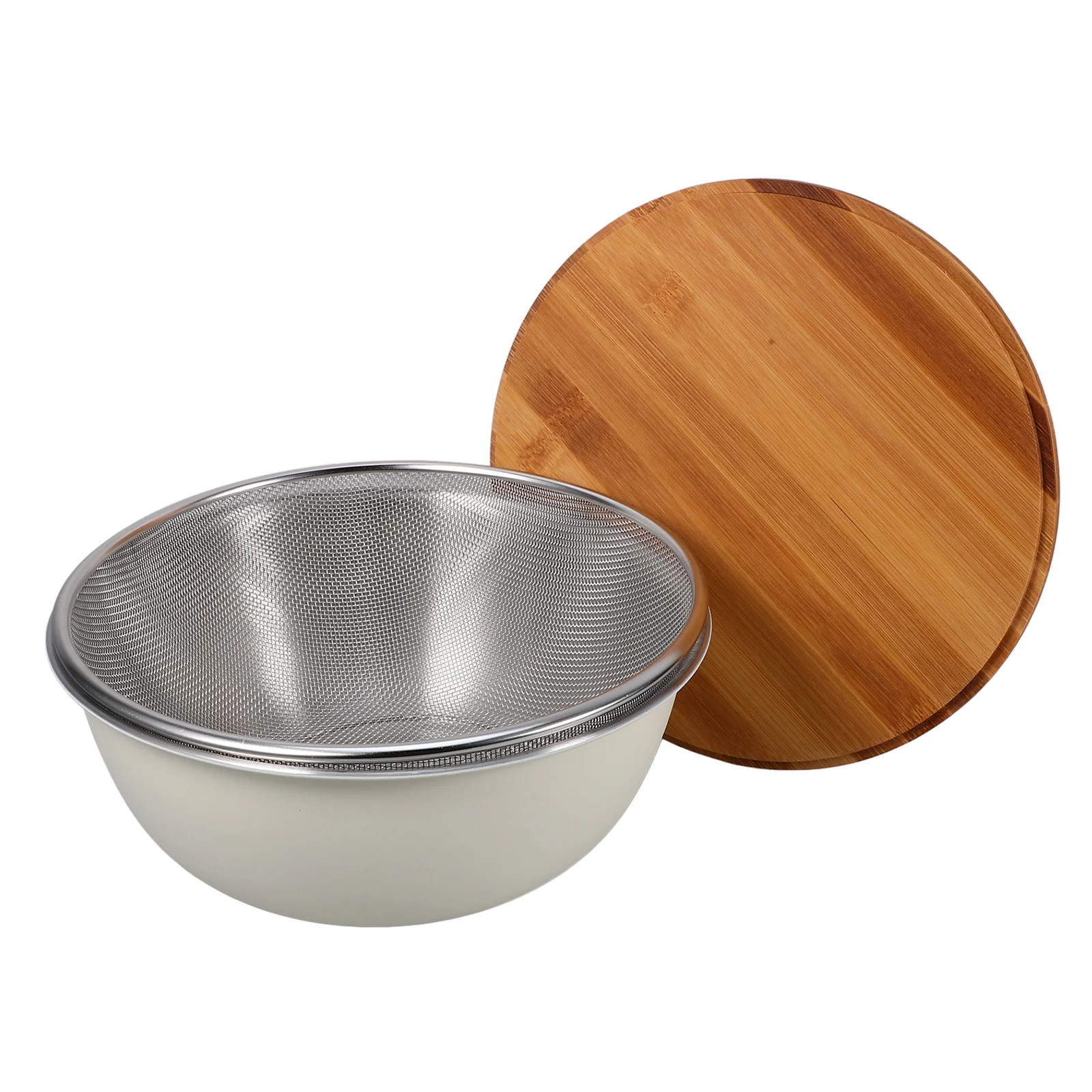 

1 Set Stainless Steel Draining Basket With Lid Wide Mouth Vegetable Washing Bowl Nonslip Fine Mesh Strainer For Kitchen Salad