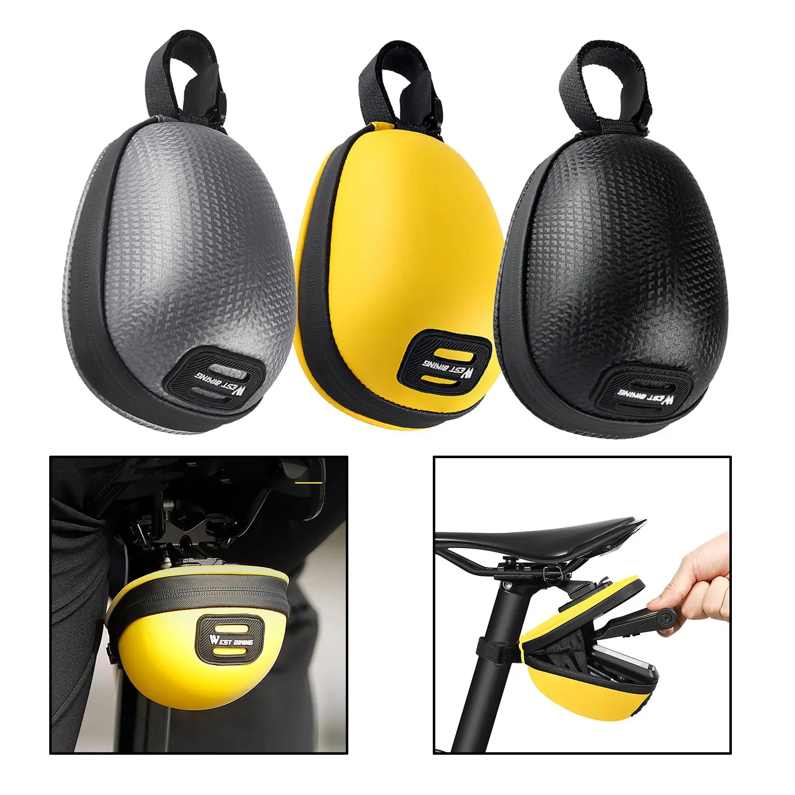 0.4L Bike Saddle Bag Wedge Pack Cycling Mountain Shell Tail Rear Bag