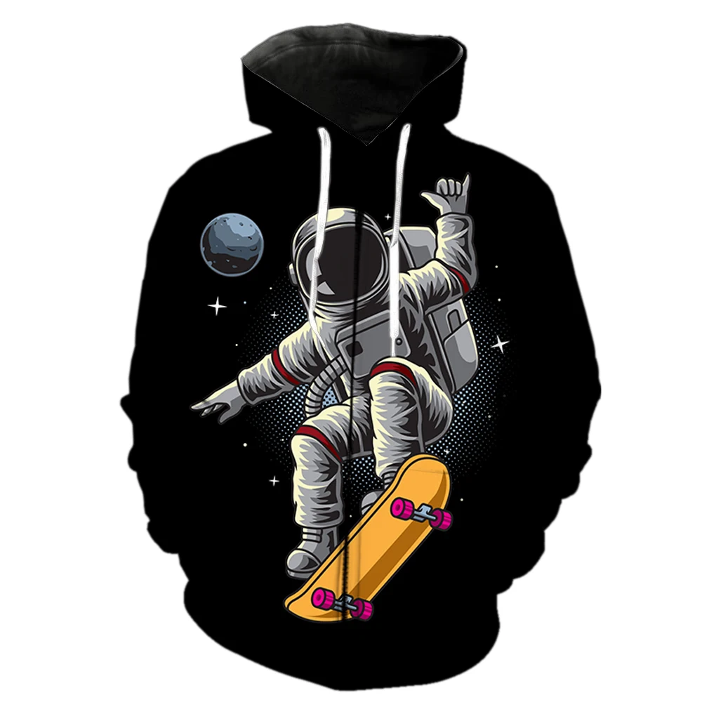 

New Cartoon Astronaut 3d Print Men's Laxity Hoodie Casual Oversized Pullover Popular Streetwear Fashion Tops Trend Men Clothing