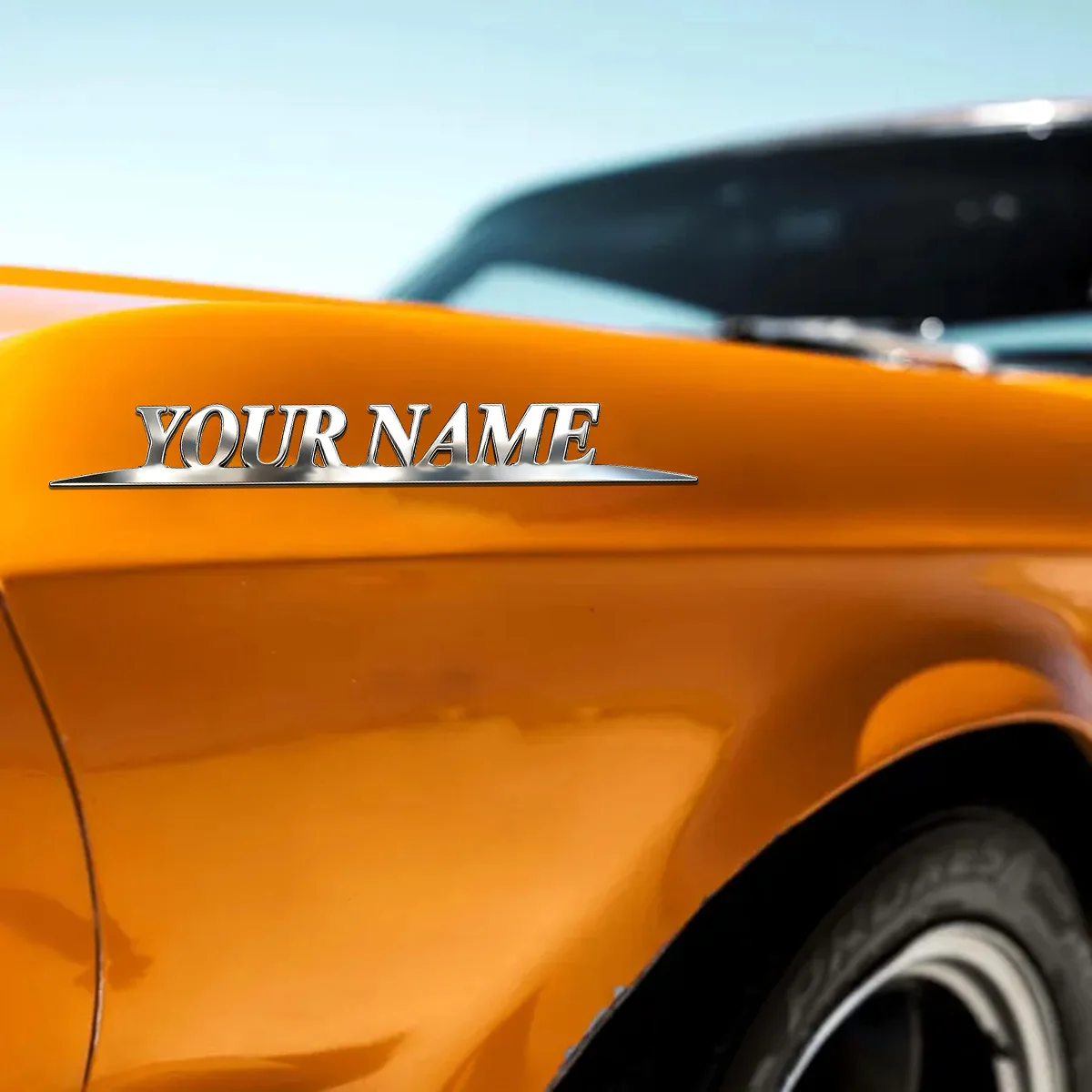 Metal Trendy YOUR NAME Stickers Custom Logo Applicable to Car Trunk, Fender and Rear Bumper, DIY Accessories Personalized Badge