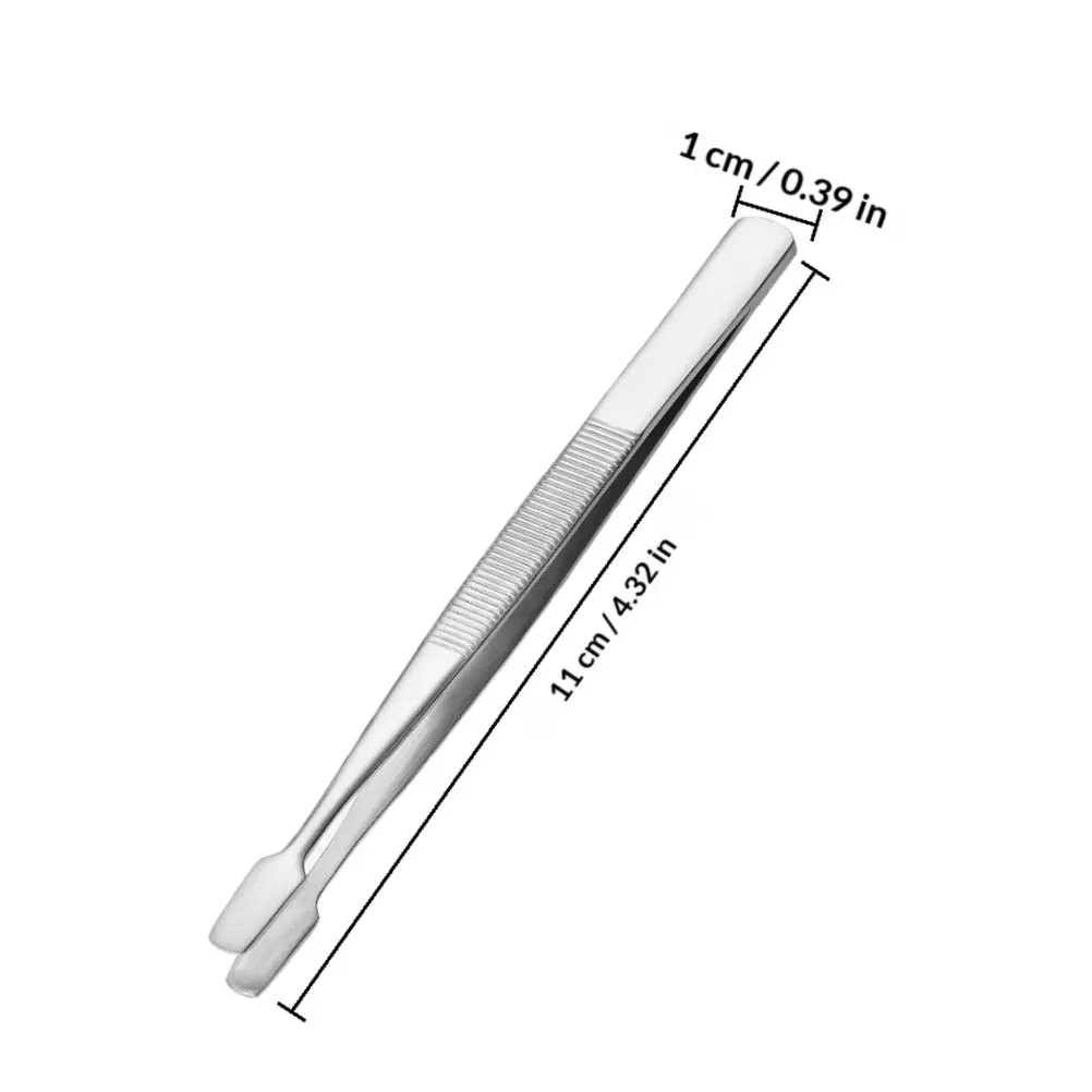4Pcs Stainless Steel Tweezers Flat Tip Stamp Handling Tweezer Multipurpose for Jewelry Beading Craft Stone Application Tools