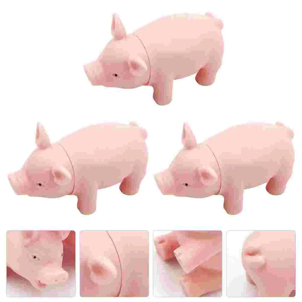 3 Pcs Screaming Pig Dog Toy Pet Entertainment Plaything Toys Molar Practical Lovely Chewing Fun