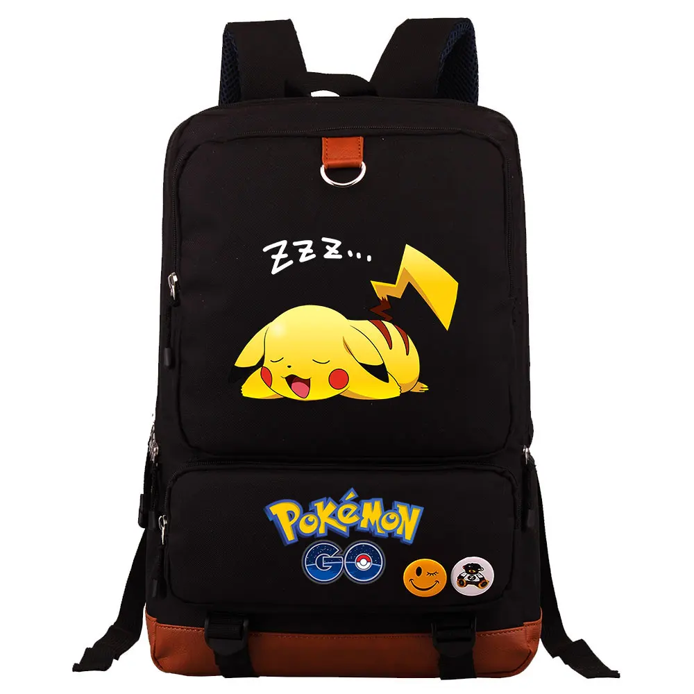 POKEMON Pikachu Backpack Schoolbag Women Men Portable Backpack Large Capacity School Bags for Teenage Girls Boys Mochilas