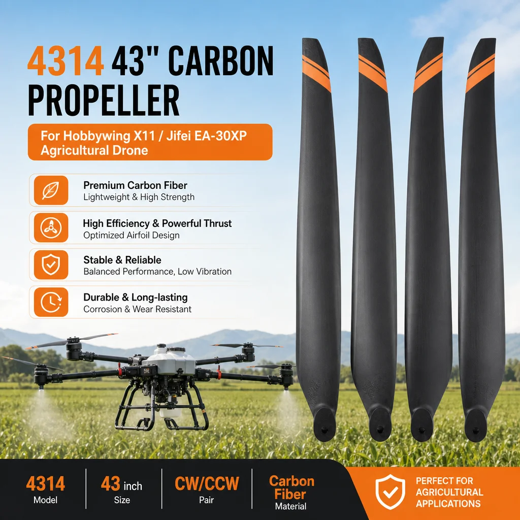 Image of XAERO 4314 43 Zoll Carbon-Propeller für Hobbywing X11 Jifei EA-30XP, CW CCW Landwirtschaftliche Drohnenblätter