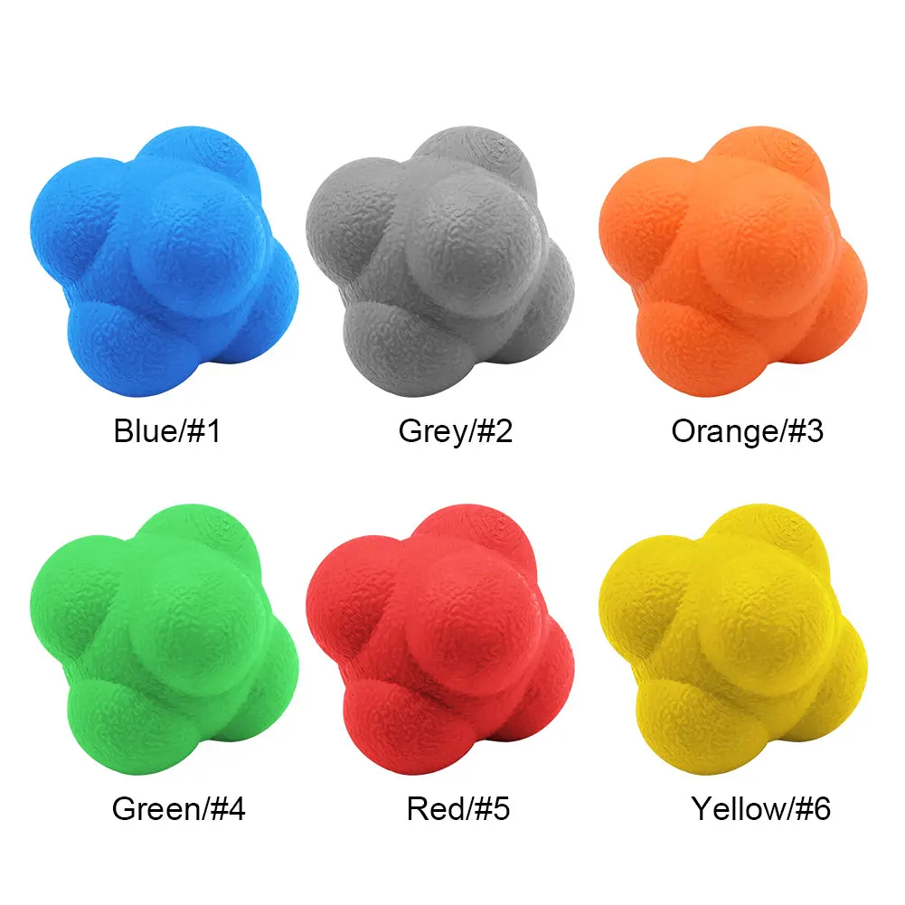 5.5cm Hexagonal Reaction Ball Agility Coordination Reflex Exercise Sports Fitness Training Ball for Reaction Improvement