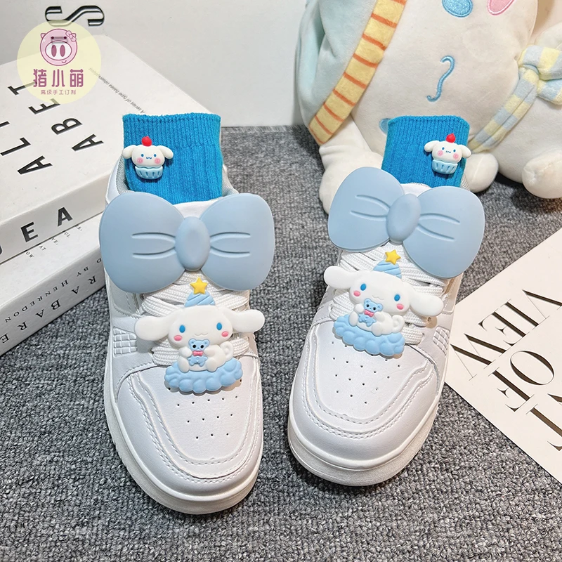 Kawaii Cinnamoroll Sanrio Heelys Roller Shoes Cute Roller Skates Teen Student Girls White Sports Skates Skate Shoes Removable