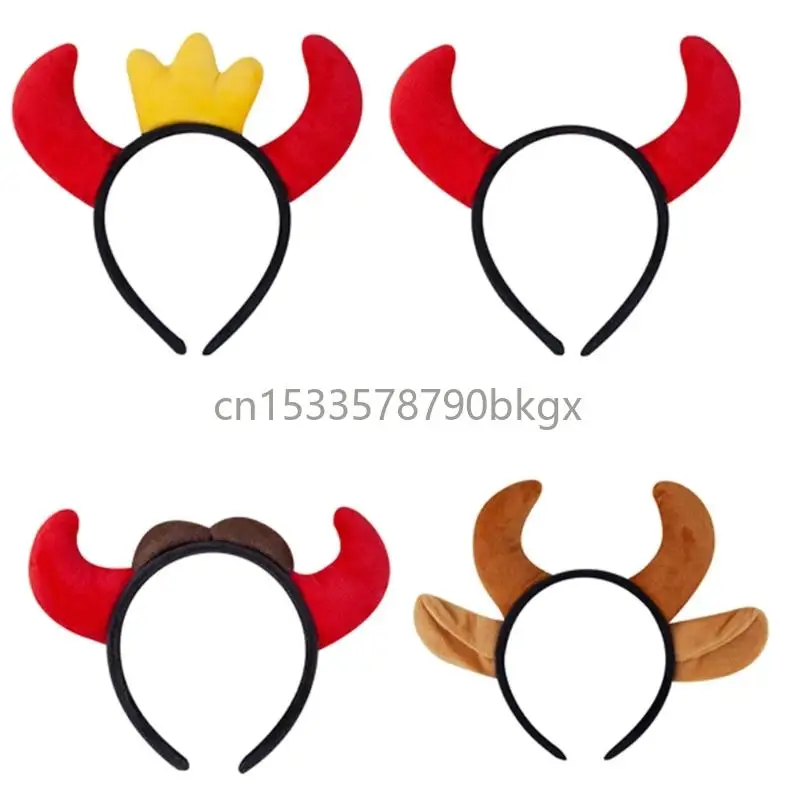 

Многоразовый аксессуар Halloween Horn Hair Комфорта эластичная лента для празднования косплей J78E
