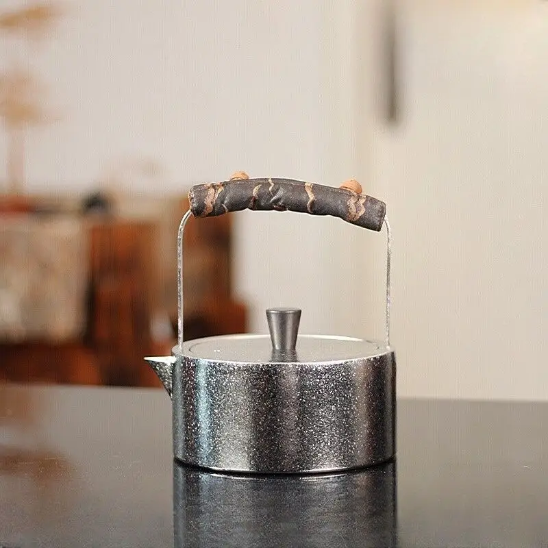 High-value new pure titanium kettle, boiling teapot, brewing teapot, health pot, high-end household tea set, outdoor beam pot