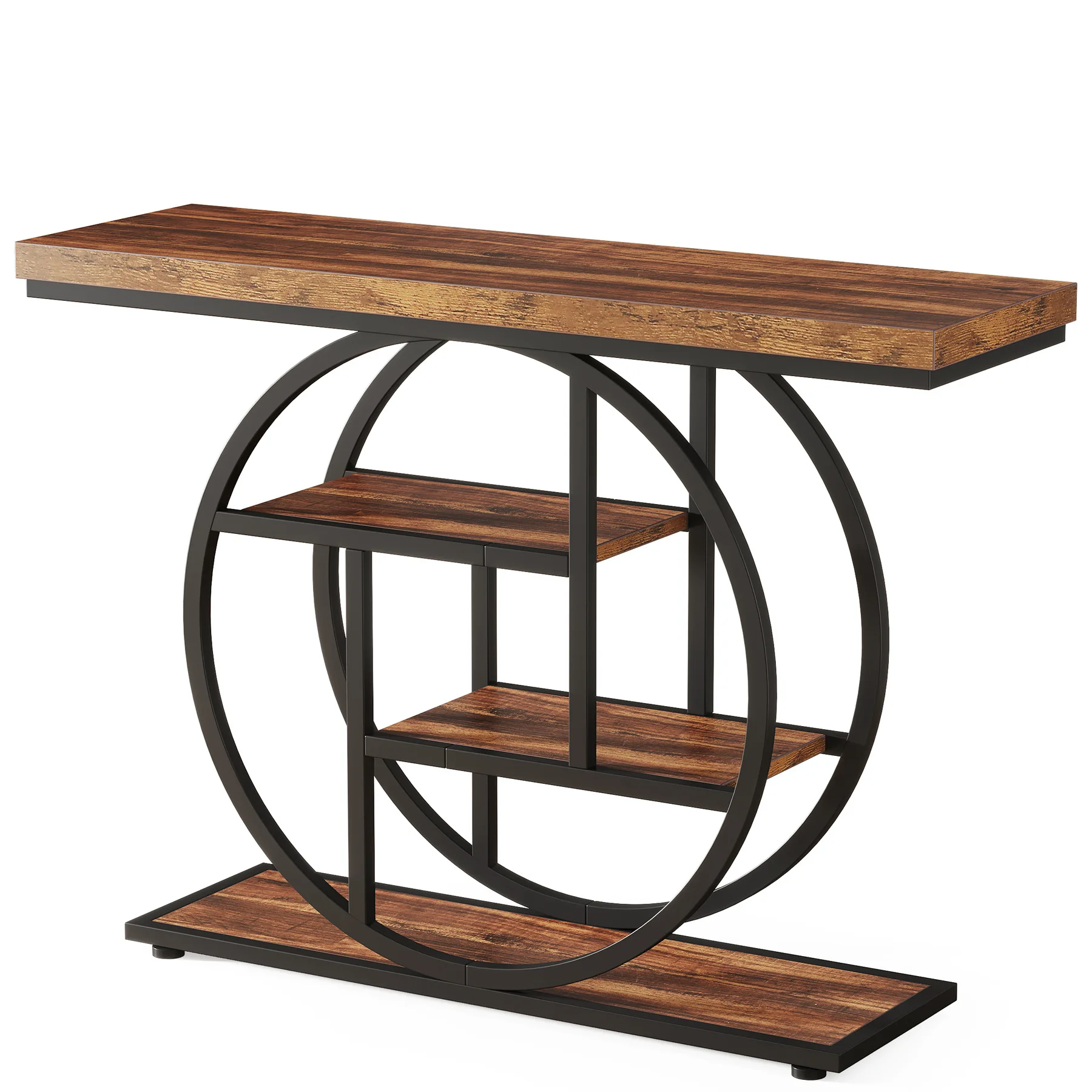 Entrance table, American retro log wind corridor strip table, living room entry non-solid wood table case console