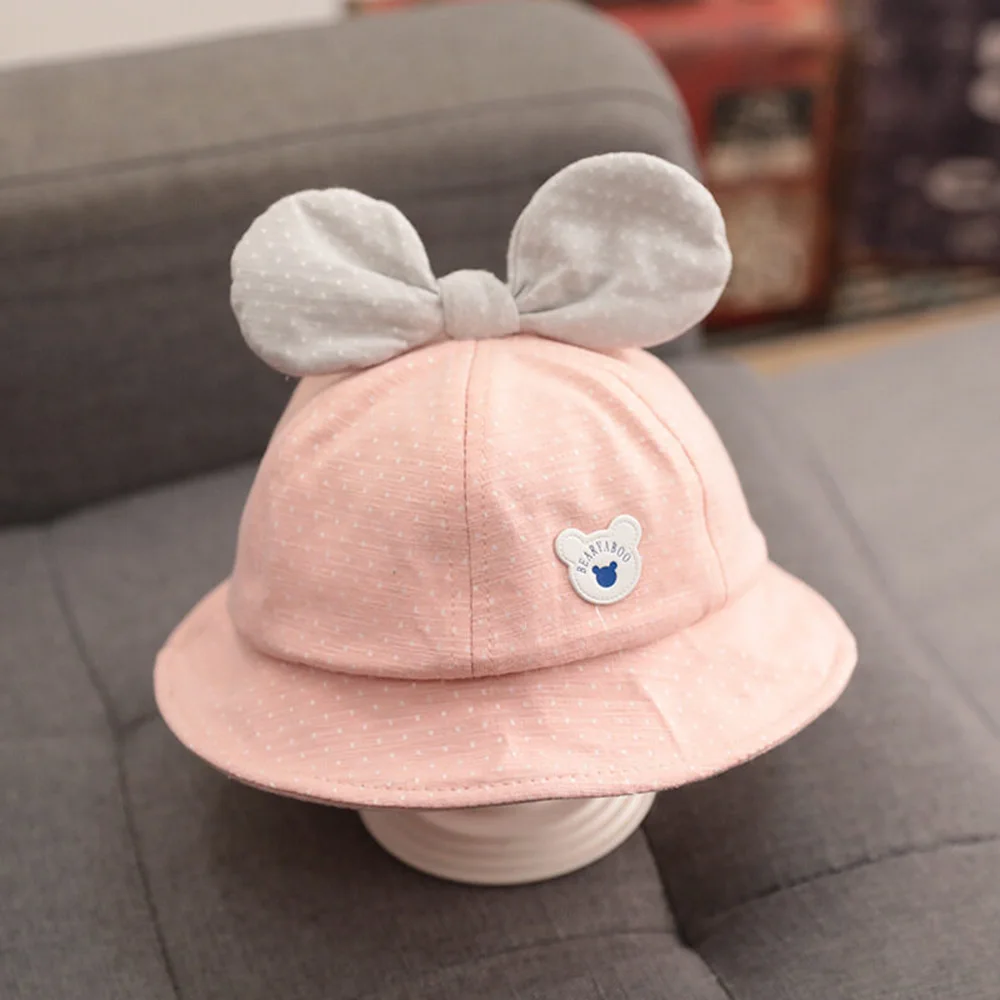 Baby Hat Summer Autumn Cotton Kids Bucket Cap 0-3 Years For Baby Girl Sweet Sun Hats Comfortable And Soft Panama Caps