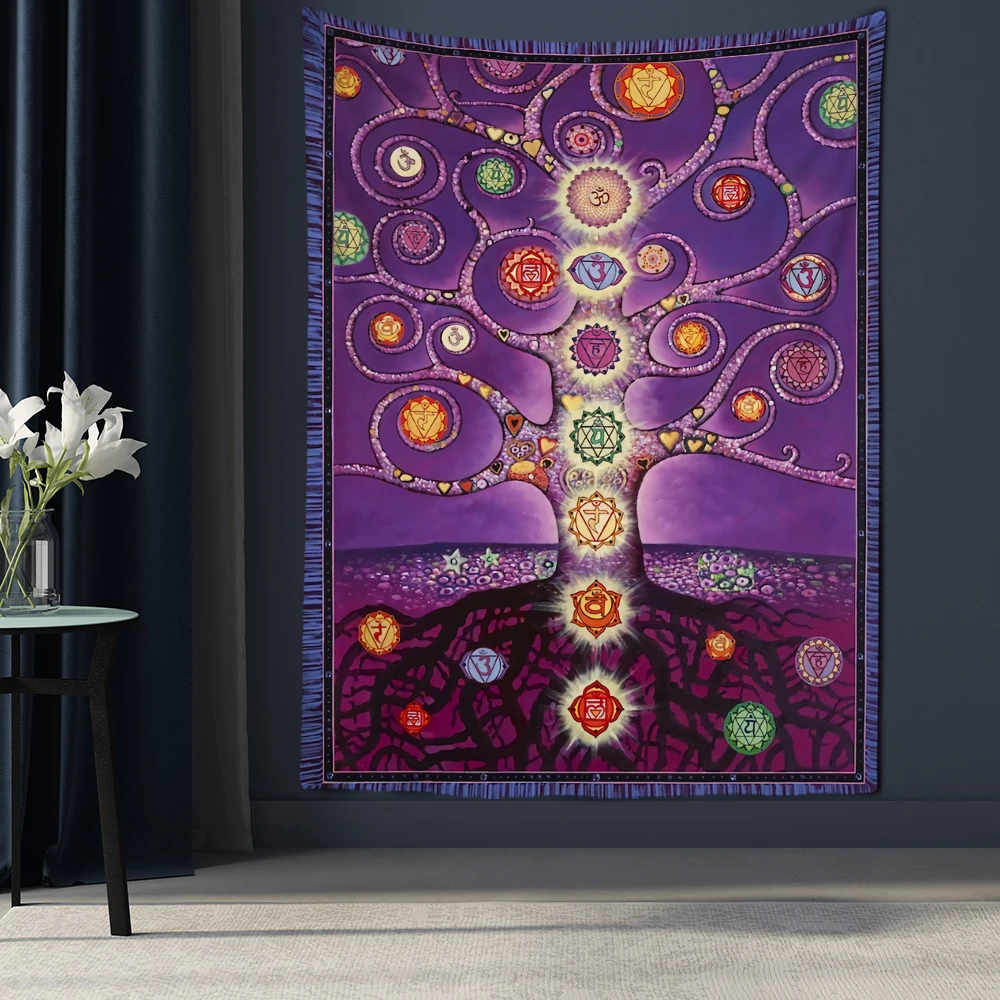 Tree Of Life Home Art Tapestry Hippie Queen Bed Sheet Wall Hanging Psychedelic Art Bohemian Room Decor