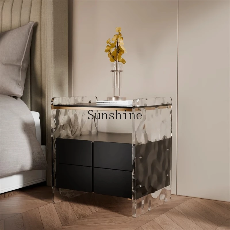 

Italian minimalist bedside table simple modern light luxury bedroom marble bedside table