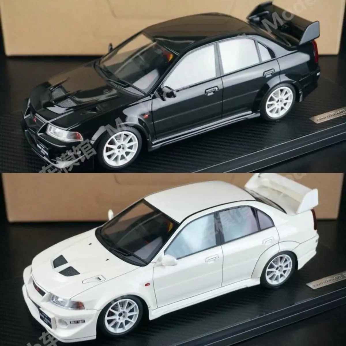 IG 1:18 Lancer EVO VI TME Black/White JDM Simulation Limited Edition Resin Metal Static Car Model Toy Gift