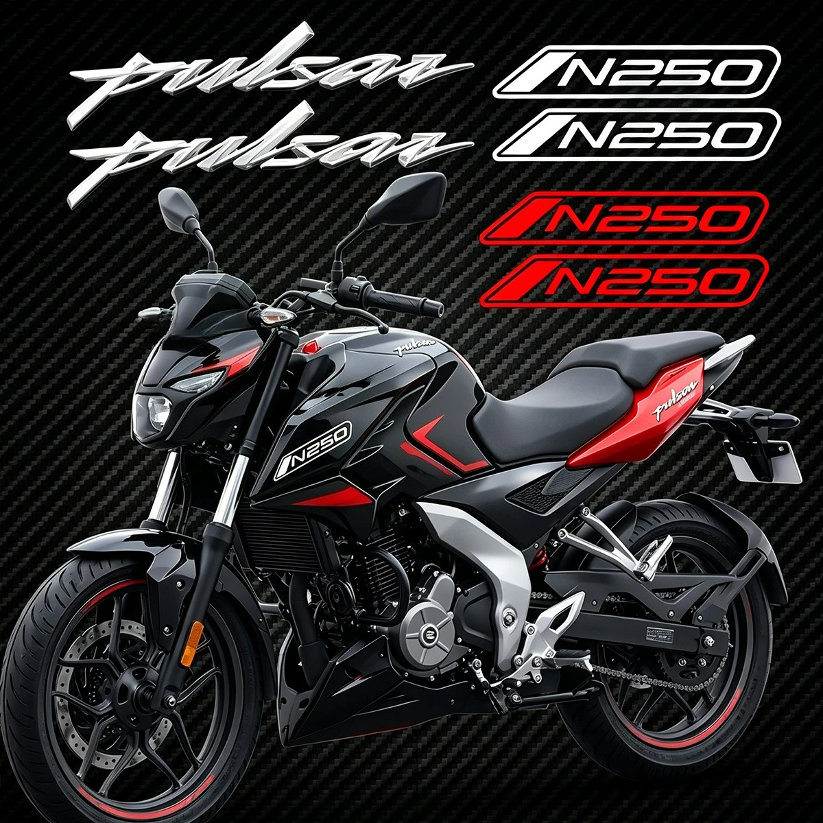 Para Bajaj Pulsar N250 250N N 250 2022-2025, Adhesivo de Resina 3D con Emblema, Pegatinas para Motocicleta, Accesorios Modificados para Moto, Decoración, Calcomanía
