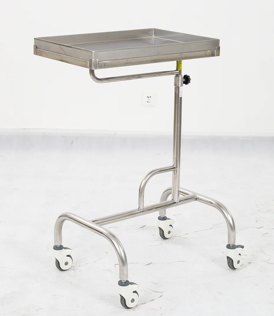 Hospital stainless steel instrument surgical mayo table trolley