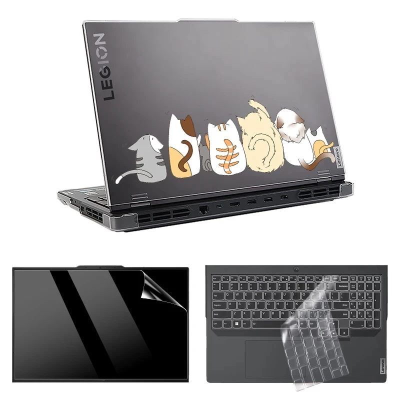 3-in-1 Laptop Case Set For 2025 Lenovo Legion 5 /Pro 5 16inch Cartoon Matte Hard Protective Shell Cover Keyboard Screen Film