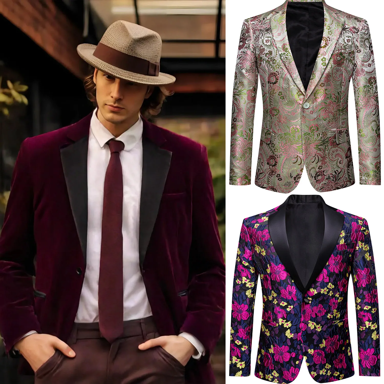 

Men's Formal Business Blazer, Slim Fit Sport Coat for Office Work, Meetings and Dinner Events