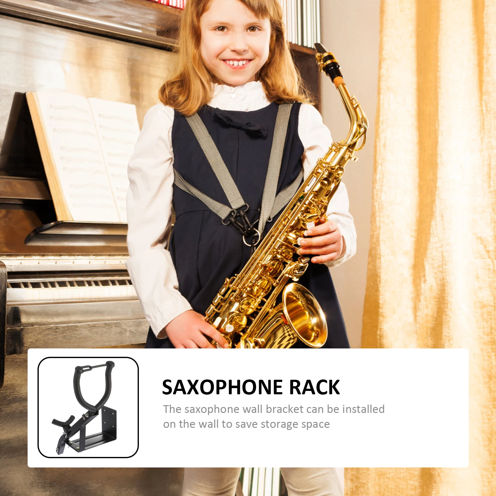 

Saxophone Stand Holdersaxophone Display Music Alto Black Hanger Tripod Saxaphone