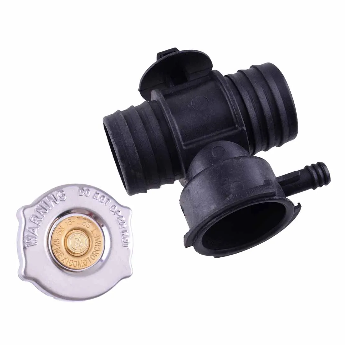 

55116901AA 52028974AA Coolant Filler Neck Radiator Hose Connector & Radiator Cap Fit for Chrysler 200 Dodge Avenger Jeep Compass