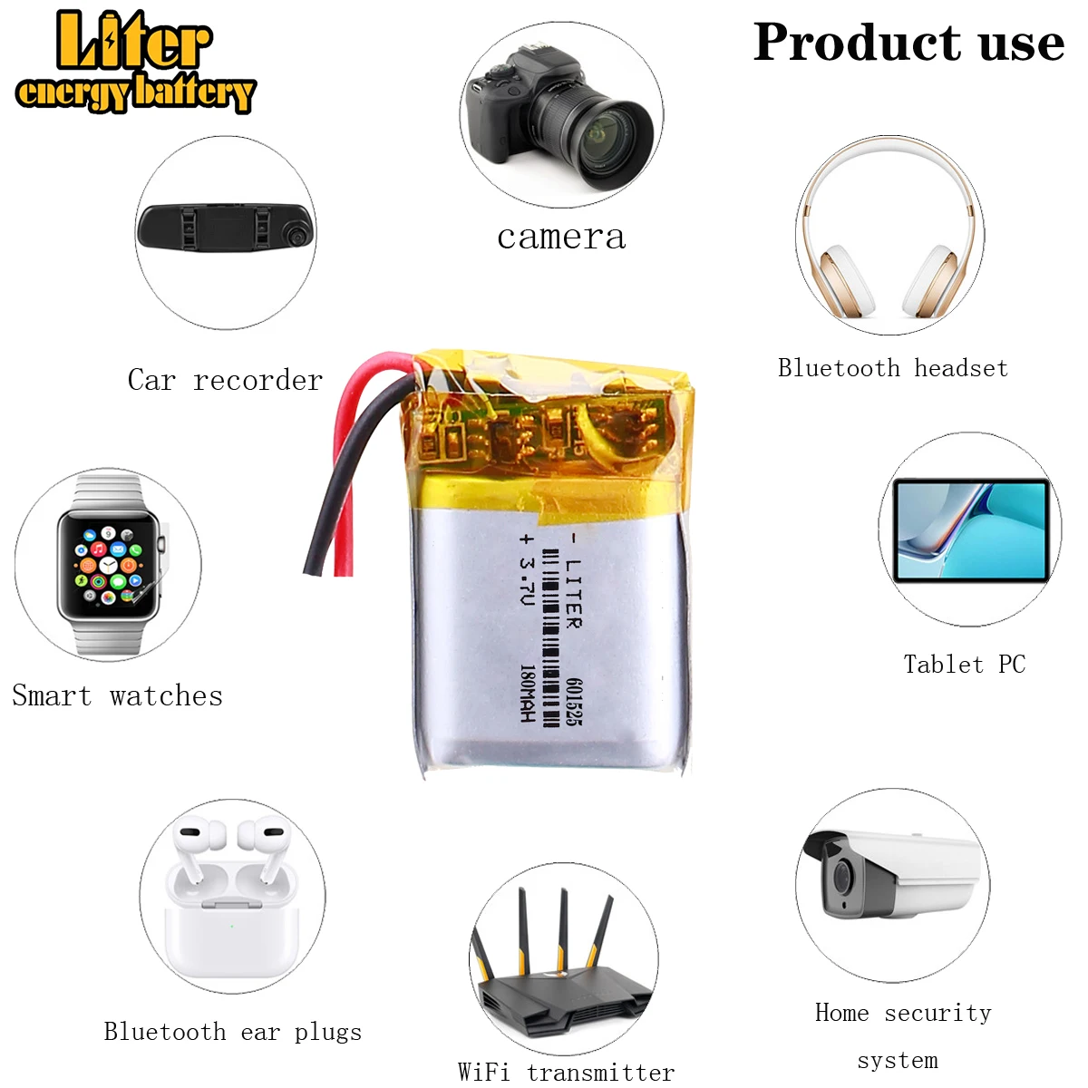601525 3.7V 180mah 601627 601528 Lithium polymer Battery with Protection Board For MP3 MP4 MP5 GPS Digital Products Fr