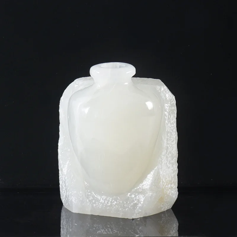flat floor high-end soft decoration space sitting area coffee table desktop marble vase flower utensils advanced sense