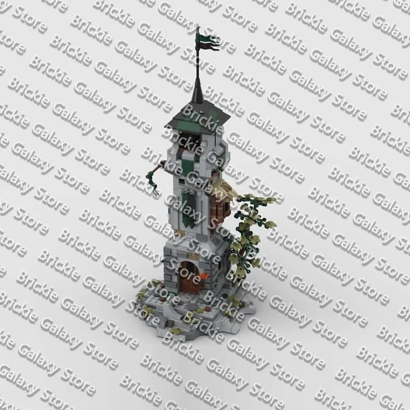 QWERT Medieval Castle Model MOC Building Bricks Forest Watchtower Modular Technology Gifts Holiday Assemble Children Toys Suit