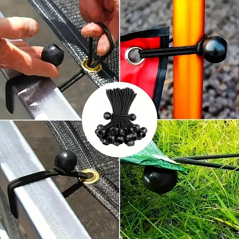 

50 шт. сверхпрочные эластичные круглые банджи-шнуры длиной 4 "/6"/9" - устойчивый к ультрафиолетовому излучению многоразовый резиновый растягивающийся шнур