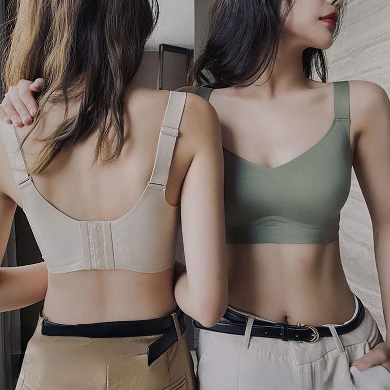 

Women Seamless Bra Comfort Lingerie Sports Padded Tops Sexy Wireless Underwear Soft Support Bras Wide Shoulder Straps Intimates