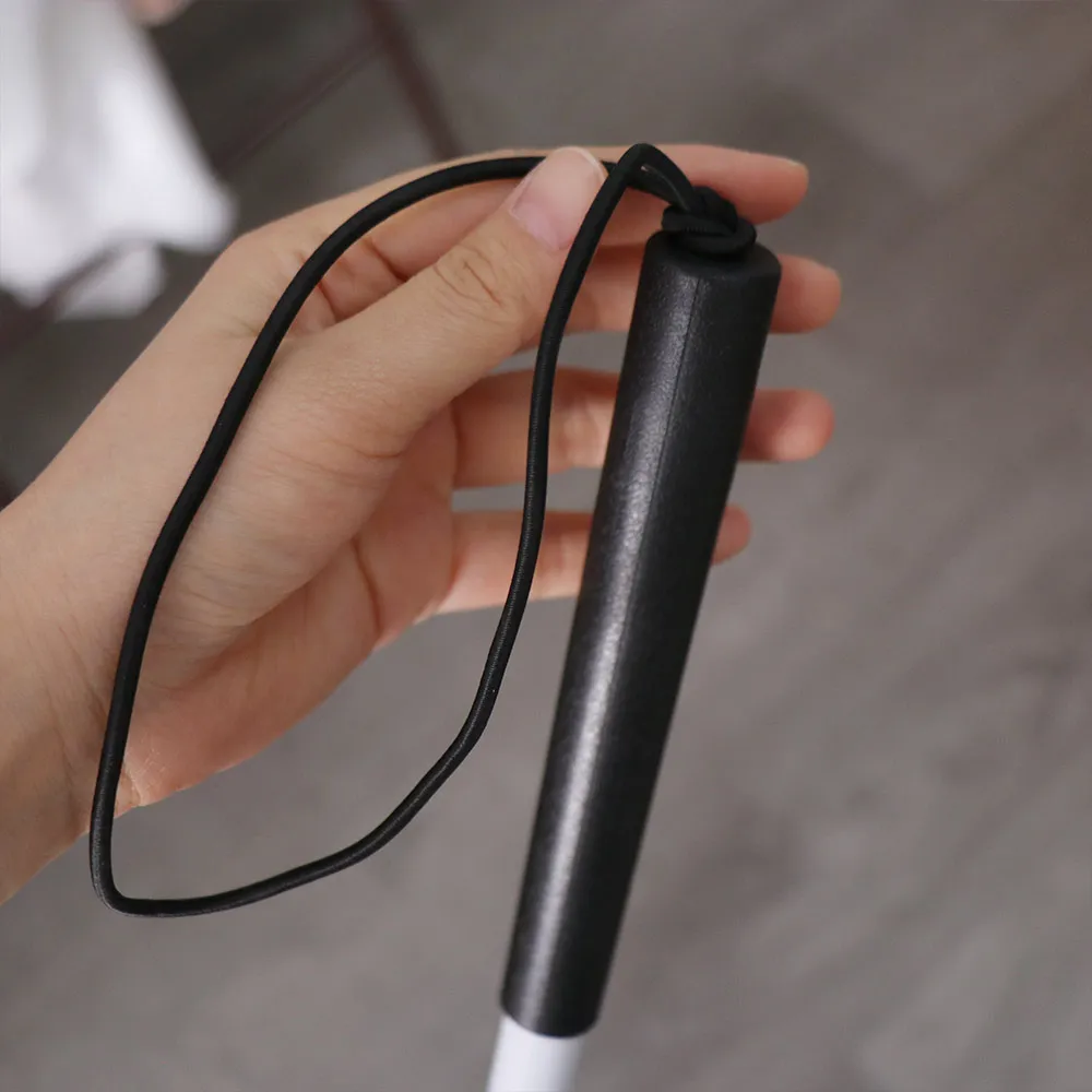Aluminum Alloy Blind Walking Stick Adjustable Height Anti-slip Grip Hiking Trekking Pole Reflective Portable