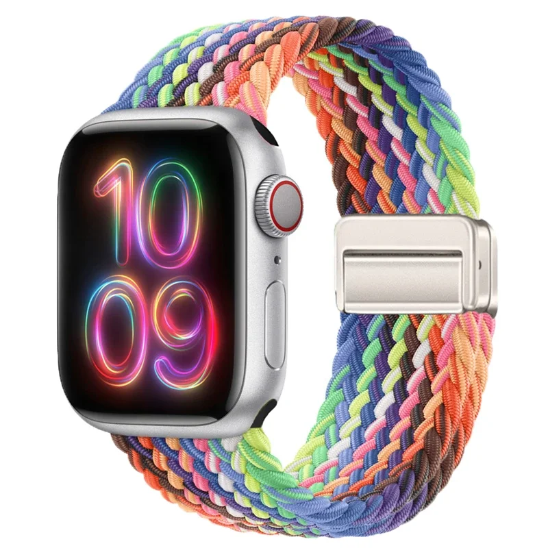 Nylon-Geflochtenes Magnetarmband für Apple Watch 49mm 45mm 44mm 42mm 41mm 40mm Armband für iWatch Ultra 2 Series 12 11 10 9 8 7 6 SE