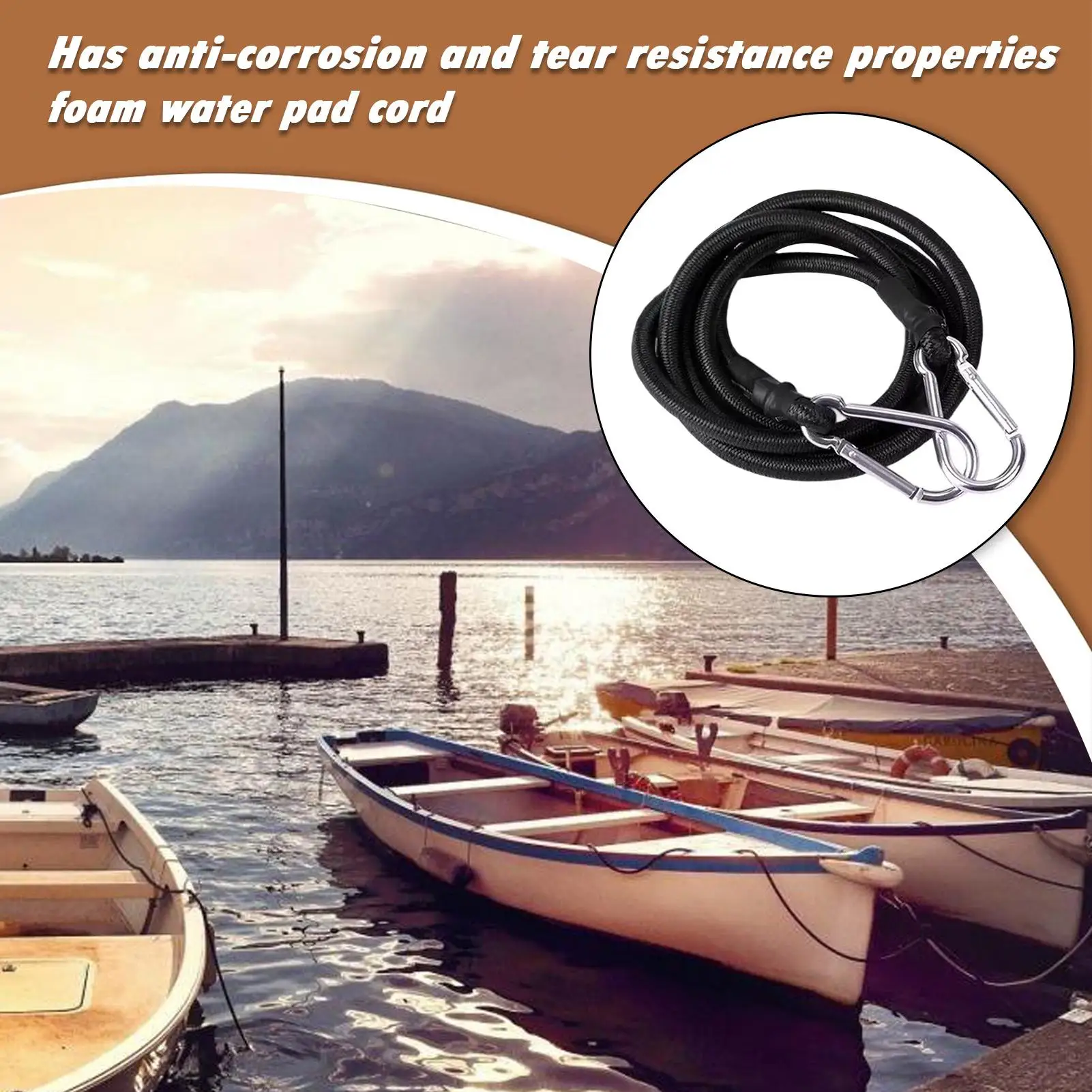 

Kayak Tow Rope Elastic Water Rope Boating Equipment For Fishing Yacht Camping Home River Picnic Boarding Sea Climbing Commercial