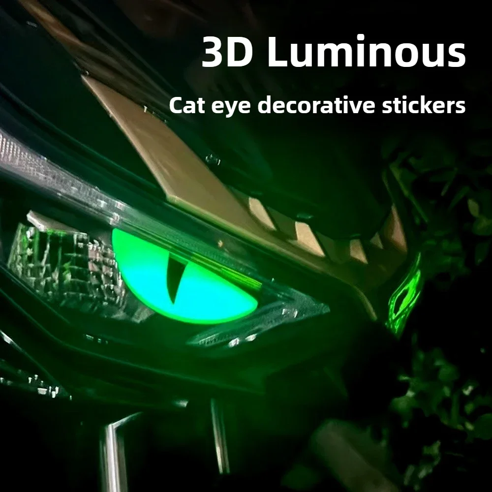 3D Reflective Devil's Eyes Stickers Compact Night Light 3D Cat Eyes Stickers Car Motorcycle Electric Scooter Modified Decoration